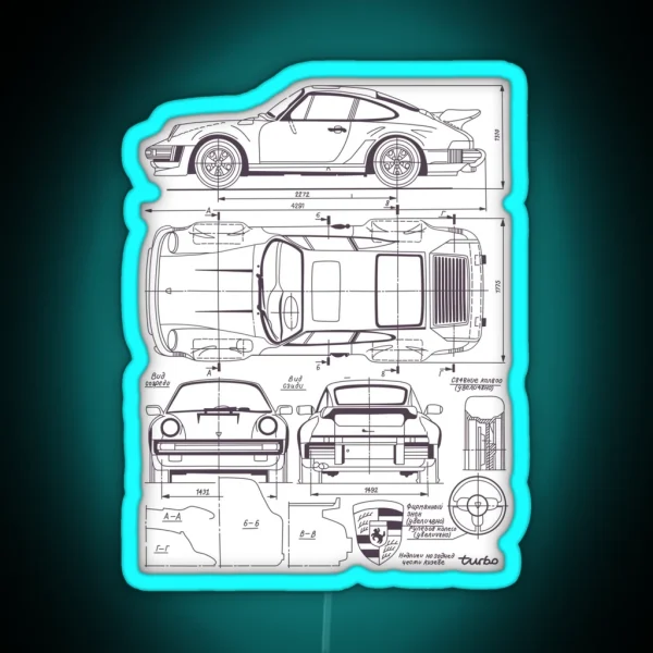 911 930 Blueprint RGB Neon Sign