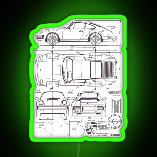 911 930 Blueprint RGB Neon Sign