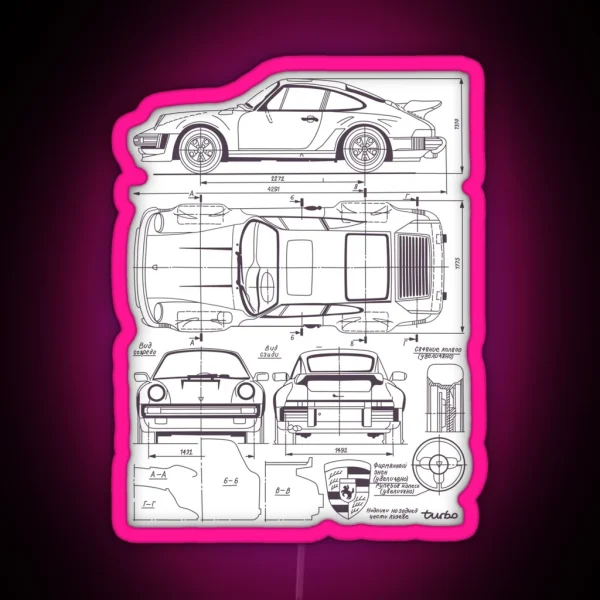 911 930 Blueprint RGB Neon Sign