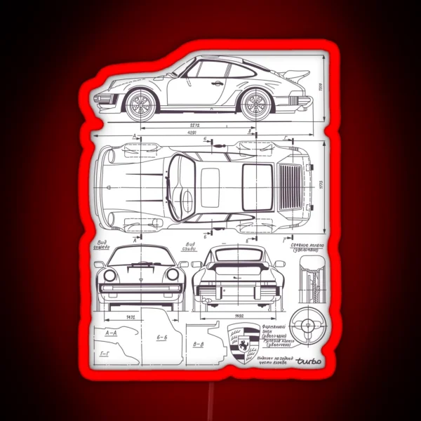 911 930 Blueprint RGB Neon Sign