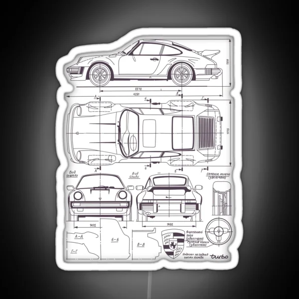 911 930 Blueprint RGB Neon Sign