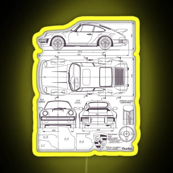 911 930 Blueprint RGB Neon Sign