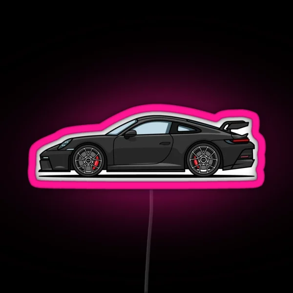 992 GT3 Black RGB Neon Sign