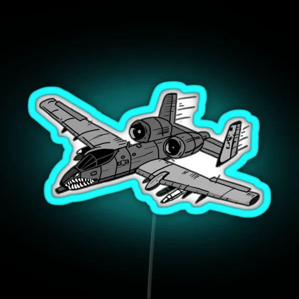 A 10 Warthog Digital Painting RGB Neon Sign