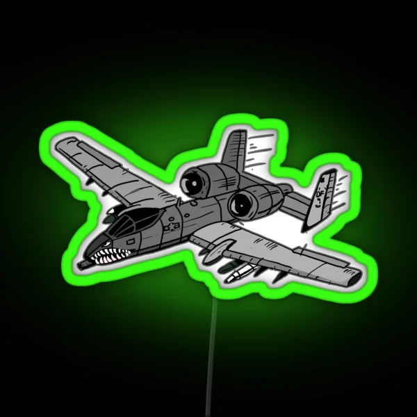 A 10 Warthog Digital Painting RGB Neon Sign