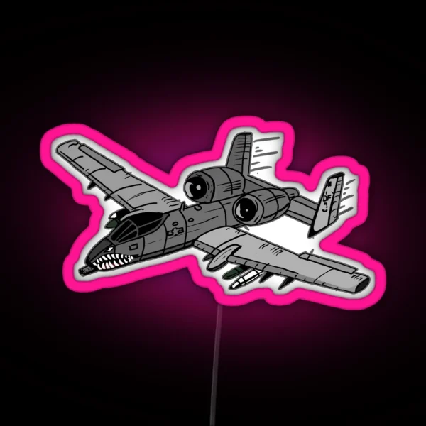 A 10 Warthog Digital Painting RGB Neon Sign