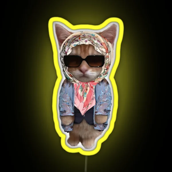 A AP Rocky Babushka Kitty RGB Neon Sign