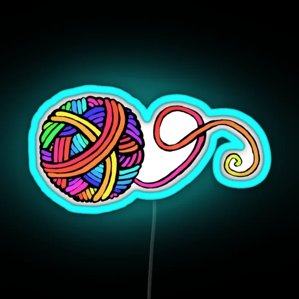A Ball Of Rainbow On Black RGB Neon Sign