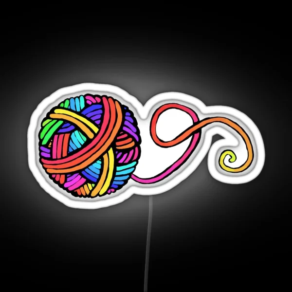 A Ball Of Rainbow On Black RGB Neon Sign