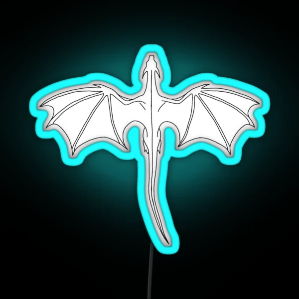 A Black Outlined Wyvern RGB Neon Sign