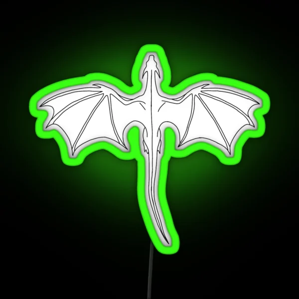 A Black Outlined Wyvern RGB Neon Sign