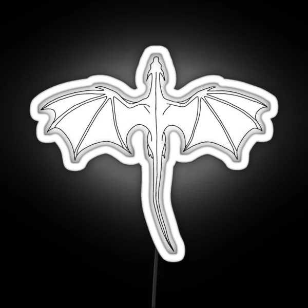 A Black Outlined Wyvern RGB Neon Sign