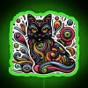 Whimsical Cat Shaped Neon Sign with Vibrant Colorful Minimalist Design