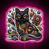 Colorful 3D Vibrant Minimalist Neon Sign Display with Organic Shapes