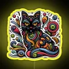 Vibrant Minimalist LED Sign with Colorful 3D Organic Forms Design