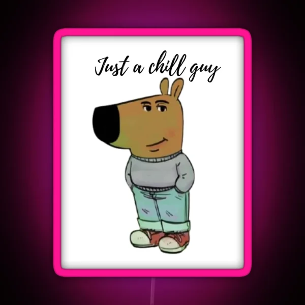 A Chill Guy Dog RGB Neon Sign