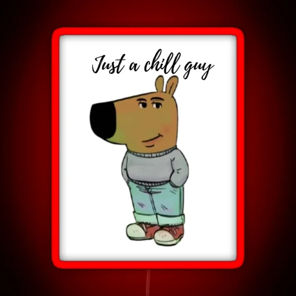 A Chill Guy Dog RGB Neon Sign