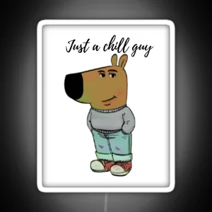 A Chill Guy Dog RGB Neon Sign