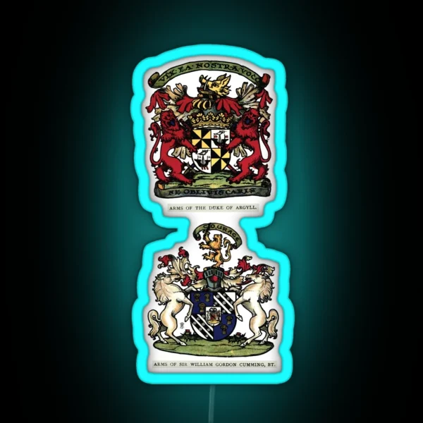 A Complete Guide To Heraldry Plate III Arms Of The Duke Of Argyle Arms Of Sir William Gordon Cumming BT RGB Neon Sign