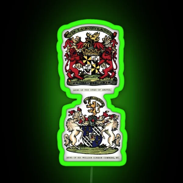 A Complete Guide To Heraldry Plate III Arms Of The Duke Of Argyle Arms Of Sir William Gordon Cumming BT RGB Neon Sign