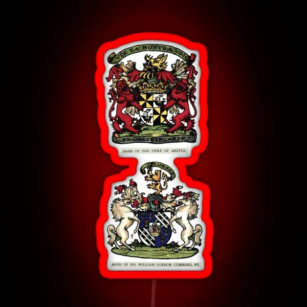 A Complete Guide To Heraldry Plate III Arms Of The Duke Of Argyle Arms Of Sir William Gordon Cumming BT RGB Neon Sign