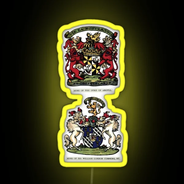 A Complete Guide To Heraldry Plate III Arms Of The Duke Of Argyle Arms Of Sir William Gordon Cumming BT RGB Neon Sign