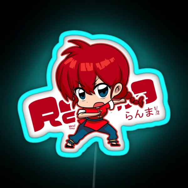 A Cute Chibi Of Ranma 1 2 Fan Art RGB Neon Sign