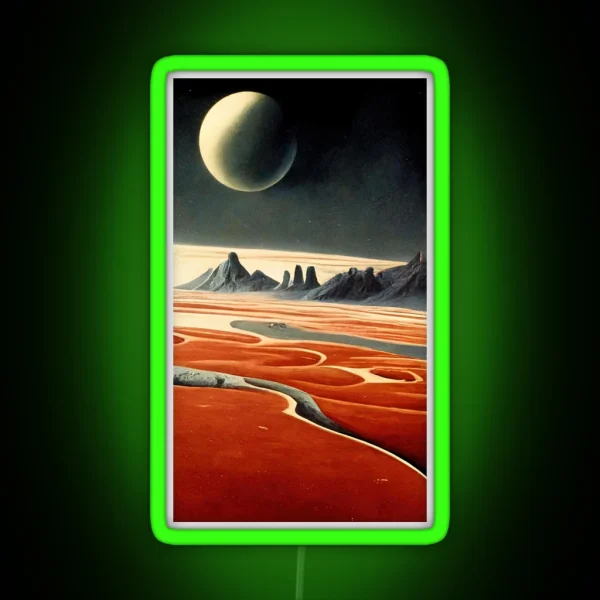 A Deserted Abstract Colorful Alien Landscape RGB Neon Sign