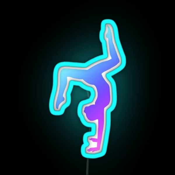 A Double Stag Handstand RGB Neon Sign