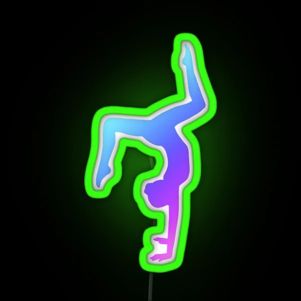A Double Stag Handstand RGB Neon Sign