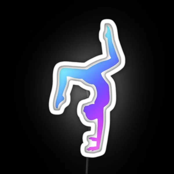A Double Stag Handstand RGB Neon Sign