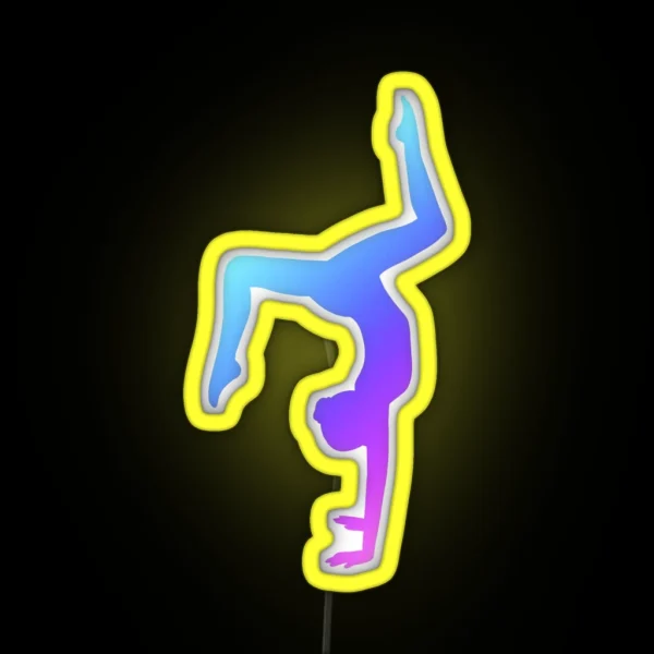 A Double Stag Handstand RGB Neon Sign