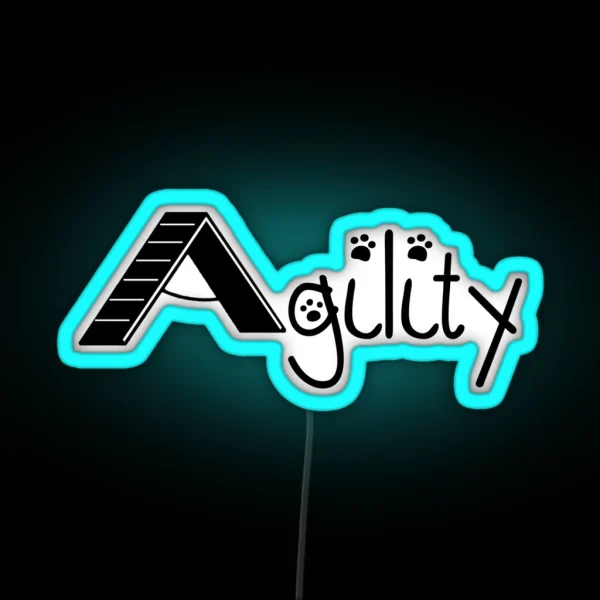 A Frame Agility Dog Sports Black RGB Neon Sign