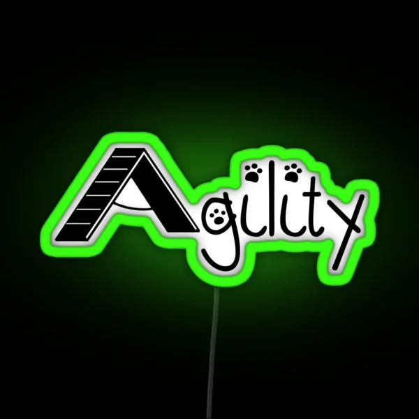 A Frame Agility Dog Sports Black RGB Neon Sign