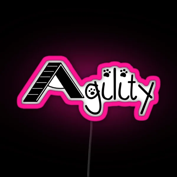 A Frame Agility Dog Sports Black RGB Neon Sign