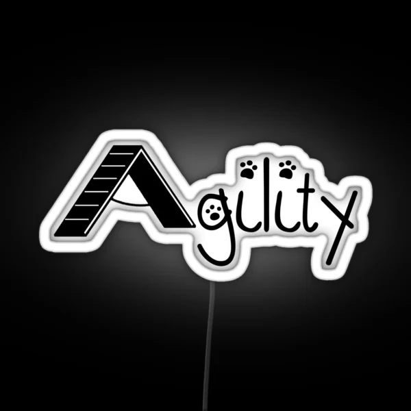 A Frame Agility Dog Sports Black RGB Neon Sign