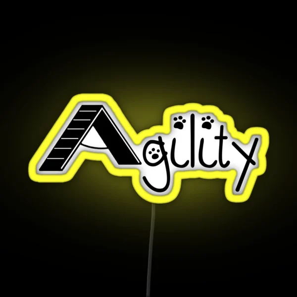A Frame Agility Dog Sports Black RGB Neon Sign