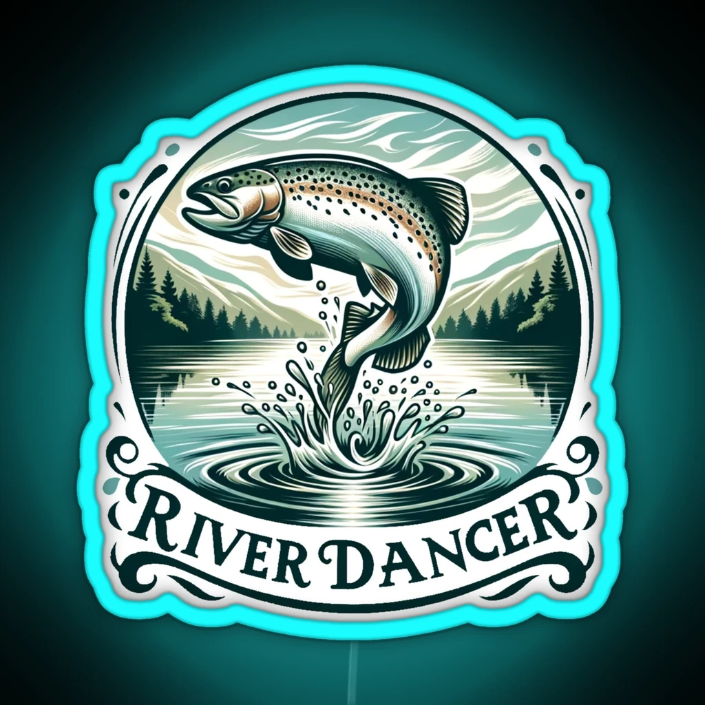 A Giant Fish Takes Flight In A Mountain Lake RGB Neon Sign A Giant Fish Takes Flight In A Mountain Lake RGB Neon Sign