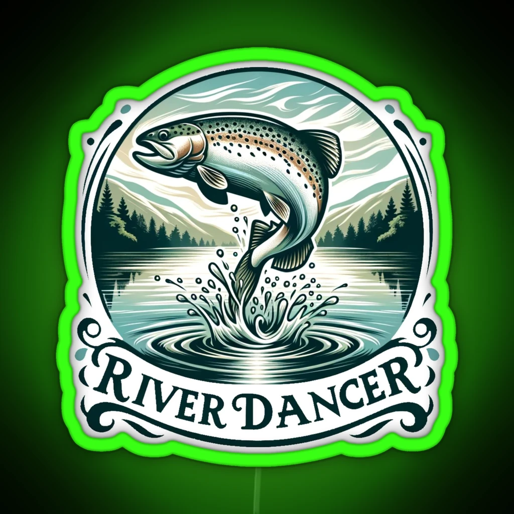 A Giant Fish Takes Flight In A Mountain Lake RGB Neon Sign A Giant Fish Takes Flight In A Mountain Lake RGB Neon Sign