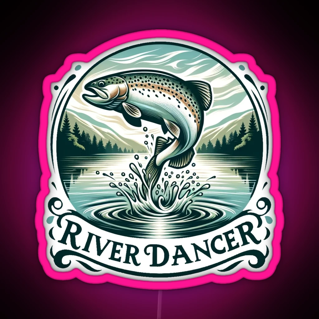 A Giant Fish Takes Flight In A Mountain Lake RGB Neon Sign A Giant Fish Takes Flight In A Mountain Lake RGB Neon Sign