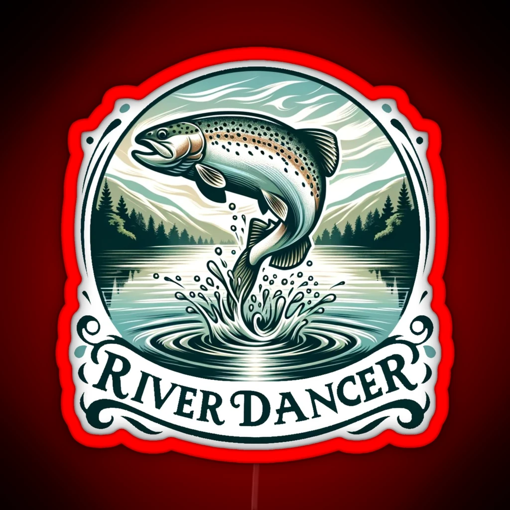 A Giant Fish Takes Flight In A Mountain Lake RGB Neon Sign A Giant Fish Takes Flight In A Mountain Lake RGB Neon Sign