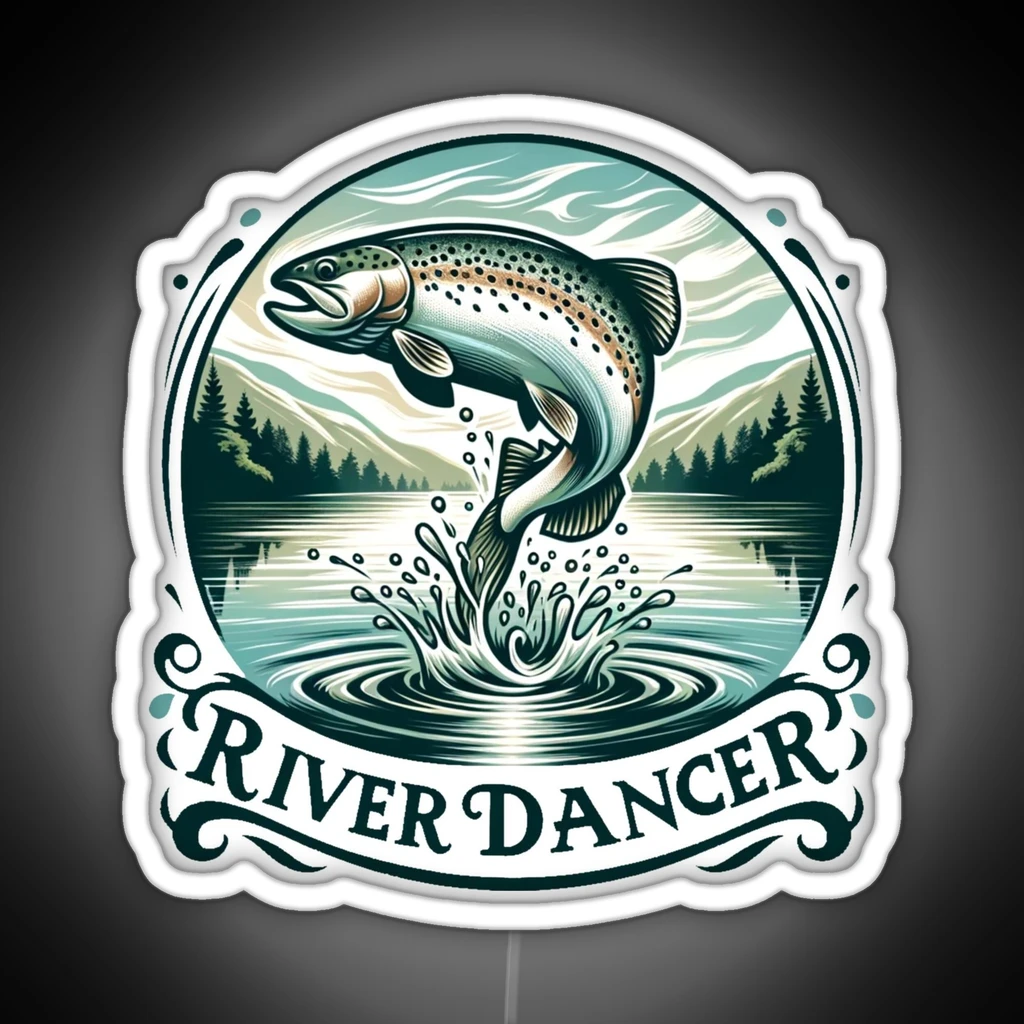 A Giant Fish Takes Flight In A Mountain Lake RGB Neon Sign A Giant Fish Takes Flight In A Mountain Lake RGB Neon Sign