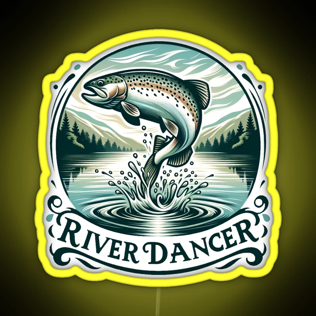 A Giant Fish Takes Flight In A Mountain Lake RGB Neon Sign A Giant Fish Takes Flight In A Mountain Lake RGB Neon Sign