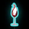 Eye-catching neon bar decoration with vibrant RGB wine glass design
