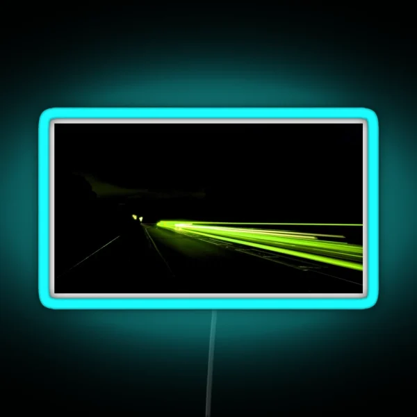 A Green Light Trail RGB Neon Sign