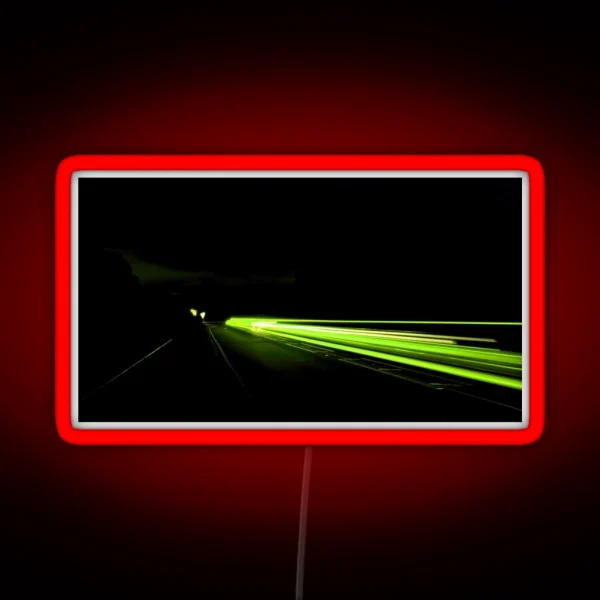 A Green Light Trail RGB Neon Sign