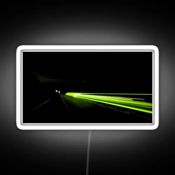 A Green Light Trail RGB Neon Sign