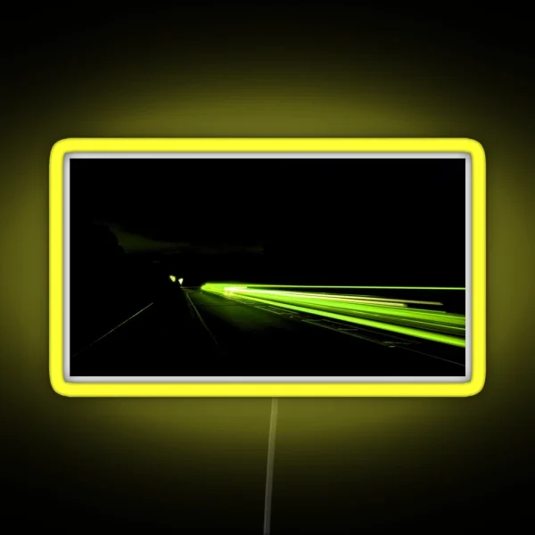 A Green Light Trail RGB Neon Sign
