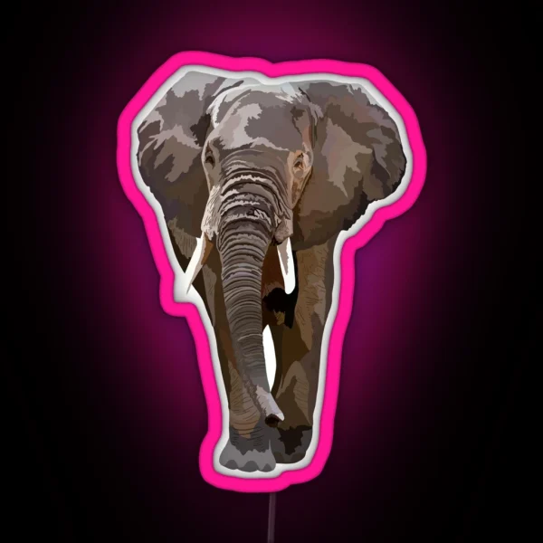 A Is For African Elephant RGB Neon Sign