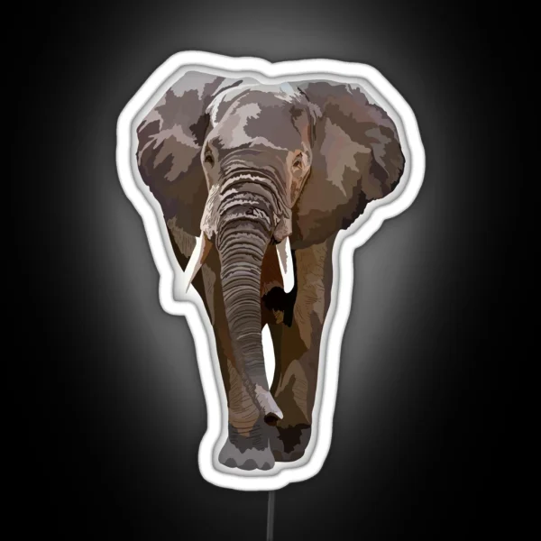 A Is For African Elephant RGB Neon Sign